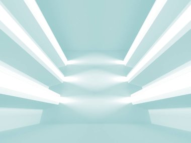 Beyaz yeşil gölgeler ile soyut geometrik mimari arka plan