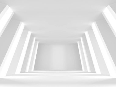 Soyut geometrik mimari arka planda beyaz gölgeler ile