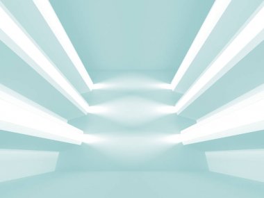 Beyaz yeşil gölgeler ile soyut geometrik mimari arka plan