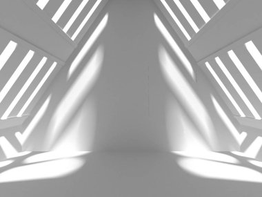 Soyut geometrik mimari arka planda beyaz gölgeler ile