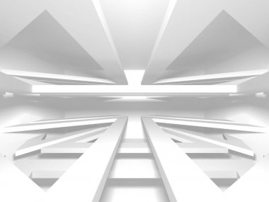 Soyut geometrik mimari arka planda beyaz gölgeler ile