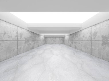 Karanlık beton boş oda. Modern mimari tasarım