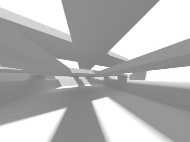 Fütüristik beyaz mimari tasarım arka plan