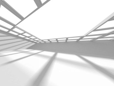 Fütüristik beyaz mimari tasarım arka plan