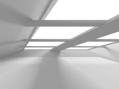 Fütüristik beyaz mimari tasarım arka plan