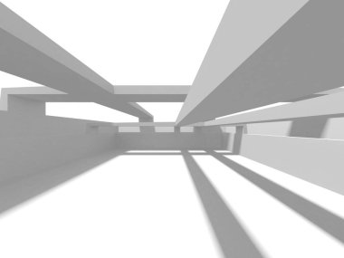 Fütüristik beyaz mimari tasarım arka plan