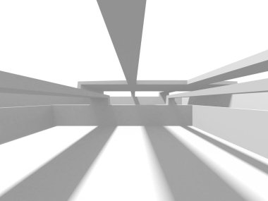 Fütüristik beyaz mimari tasarım arka plan