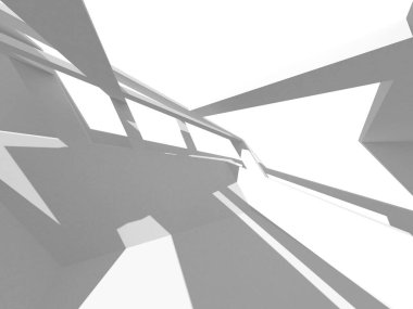 Fütüristik beyaz mimari tasarım arka plan