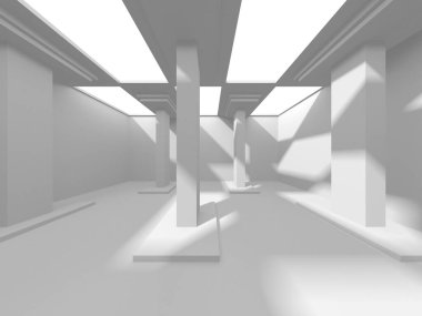 Fütüristik beyaz mimari tasarım arka plan