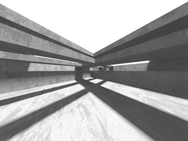 Karanlık beton boş oda. Modern mimari tasarım