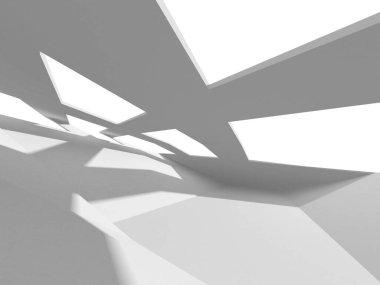 Fütüristik beyaz mimari tasarım arka plan