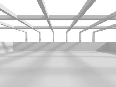 Fütüristik beyaz mimari tasarım arka plan