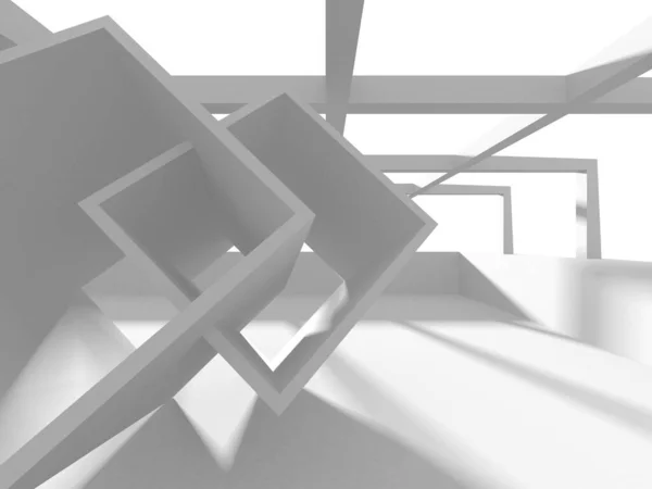 Fütüristik beyaz mimari tasarım arka plan — Stok fotoğraf