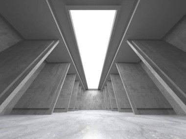 Karanlık beton boş oda. Modern mimari tasarım