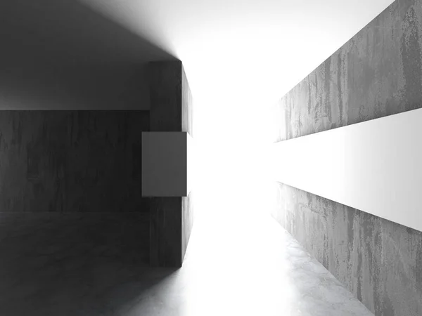 Cuarto vacío de hormigón oscuro. Diseño de arquitectura moderna —  Fotos de Stock