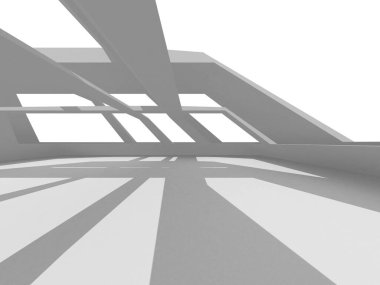 Fütüristik beyaz mimari tasarım arka plan