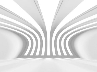 Fütüristik beyaz mimari tasarım arka plan