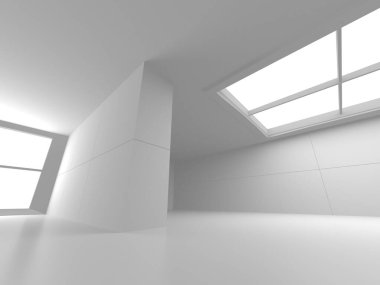 Fütüristik beyaz mimari tasarım arka plan