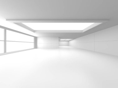 Fütüristik beyaz mimari tasarım arka plan