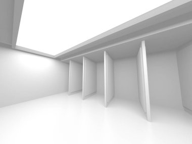 Fütüristik beyaz mimari tasarım arka plan