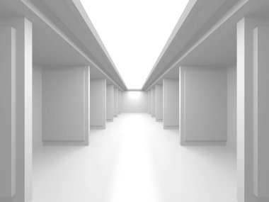 Fütüristik beyaz mimari tasarım arka plan