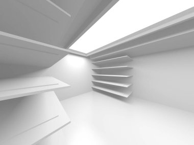 Fütüristik beyaz mimari tasarım arka plan