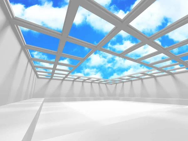 Футуристичної білої архітектури дизайн по хмарній тлі неба — стокове фото