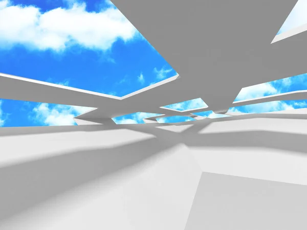 Футуристичної білої архітектури дизайн по хмарній тлі неба — стокове фото