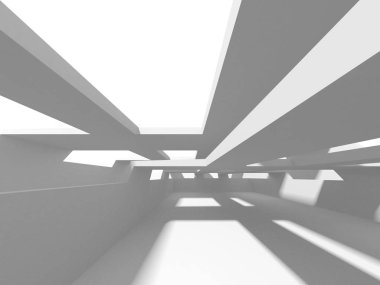 Fütüristik beyaz mimari tasarım arka plan