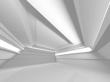 Fütüristik beyaz mimari tasarım arka plan