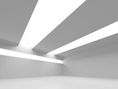 Fütüristik beyaz mimari tasarım arka plan