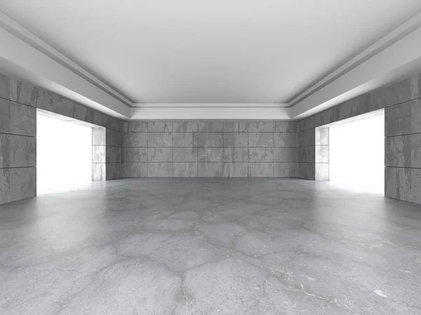 Dark concrete empty room. Modern architecture design — Stock Photo, Image