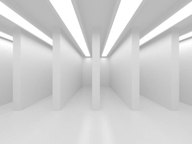 Fütüristik beyaz mimari tasarım arka plan