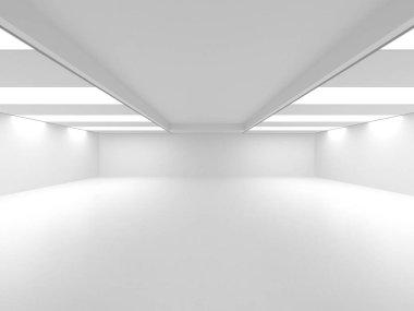 Fütüristik beyaz mimari tasarım arka plan