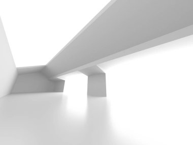 Fütüristik beyaz mimari tasarım arka plan