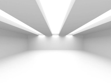 Fütüristik beyaz mimari tasarım arka plan