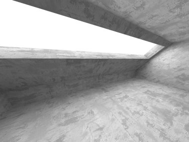 Karanlık beton boş oda. Modern mimari tasarım