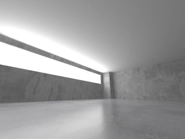 Karanlık beton boş oda. Modern mimari tasarım