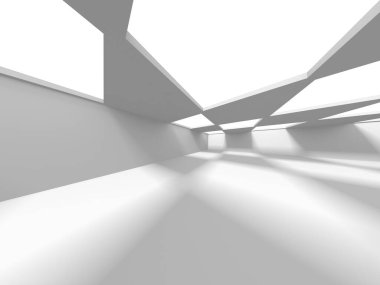 Fütüristik beyaz mimari tasarım arka plan