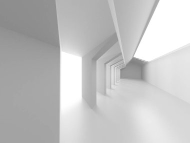 Fütüristik beyaz mimari tasarım arka plan