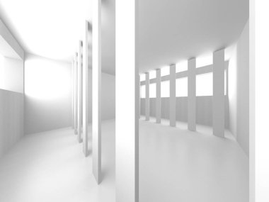 Fütüristik beyaz mimari tasarım arka plan