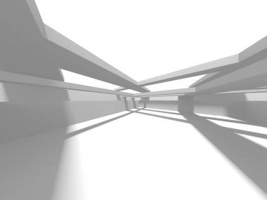 Fütüristik beyaz mimari tasarım arka plan