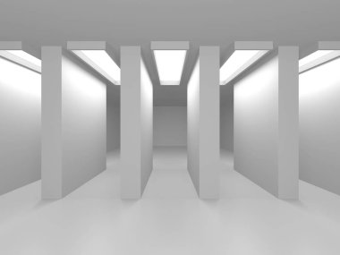 Fütüristik beyaz mimari tasarım arka plan