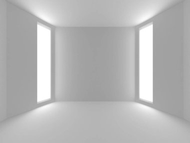 Fütüristik beyaz mimari tasarım arka plan