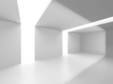 Fütüristik beyaz mimari tasarım arka plan