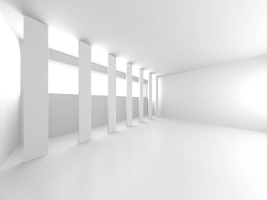 Fütüristik beyaz mimari tasarım arka plan