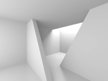 Fütüristik beyaz mimari tasarım arka plan