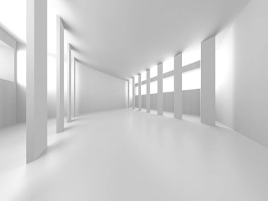 Fütüristik beyaz mimari tasarım arka plan