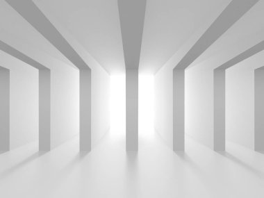 Fütüristik beyaz mimari tasarım arka plan