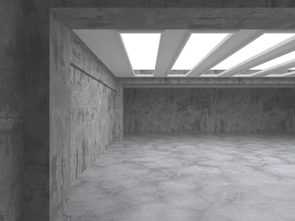 Dark concrete empty room. Modern architecture design — Stock Photo, Image